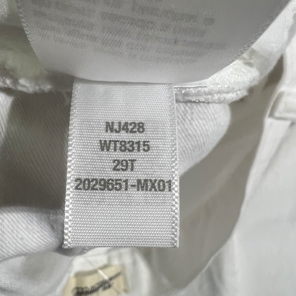 Madewell Mid Rise Kick Out Crop Jeans White Denim Size 29 Tall Classic - Picture 7 of 16